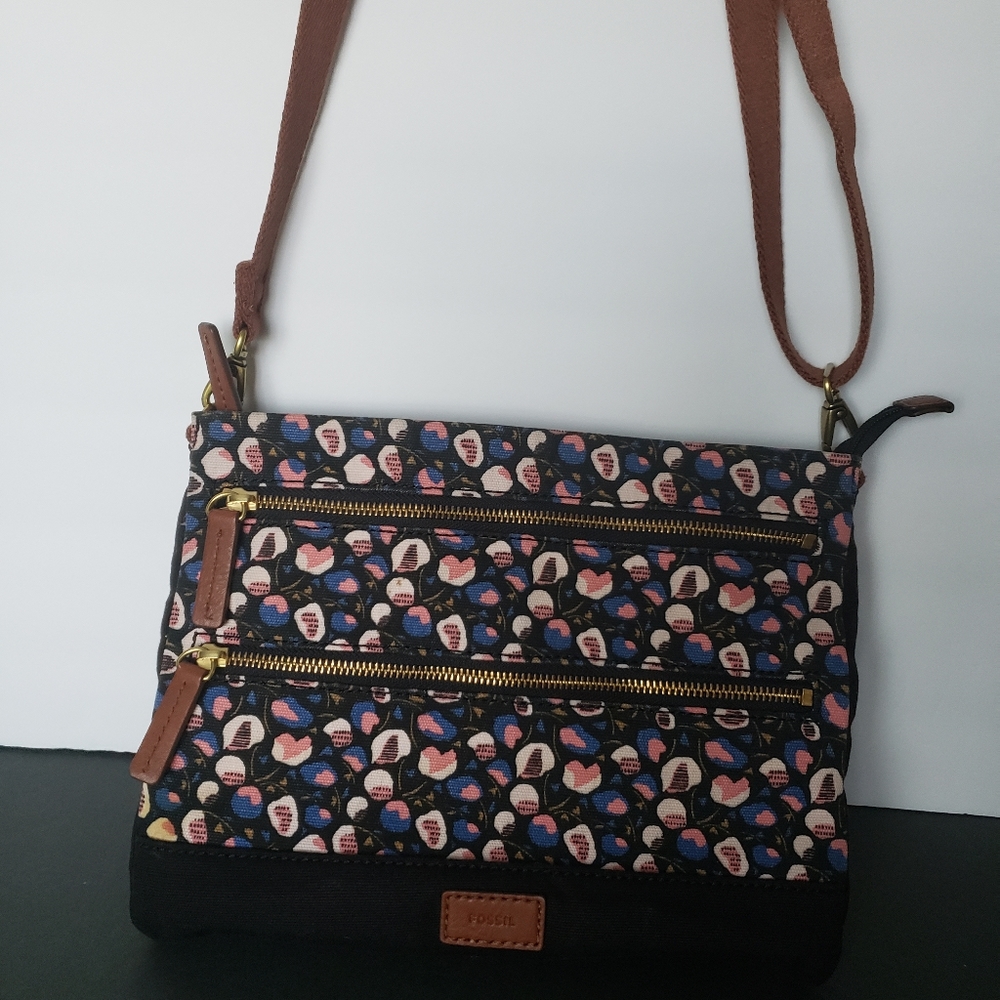 FOSSIL Canvas Floral Crossbody